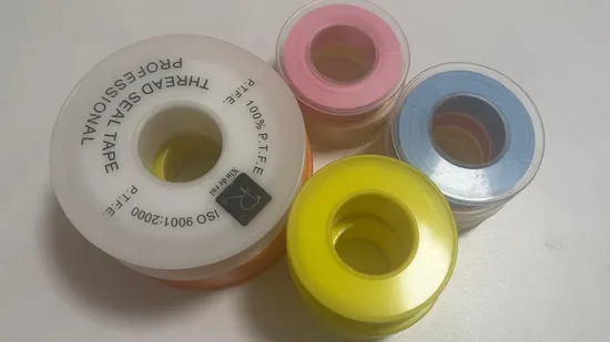High Temp Low Friction Yellow/Pink/Blue/White PTFE Teflon Pipe Thread Sealant Tapes 